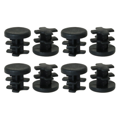 Harfington Uxcell 13mm 0.51" OD Plastic Tube Inserts Pipe End Covers Caps 8pcs, 0.4"-0.47" Inner Dia, for Furniture Chair Table Eqpt Legs