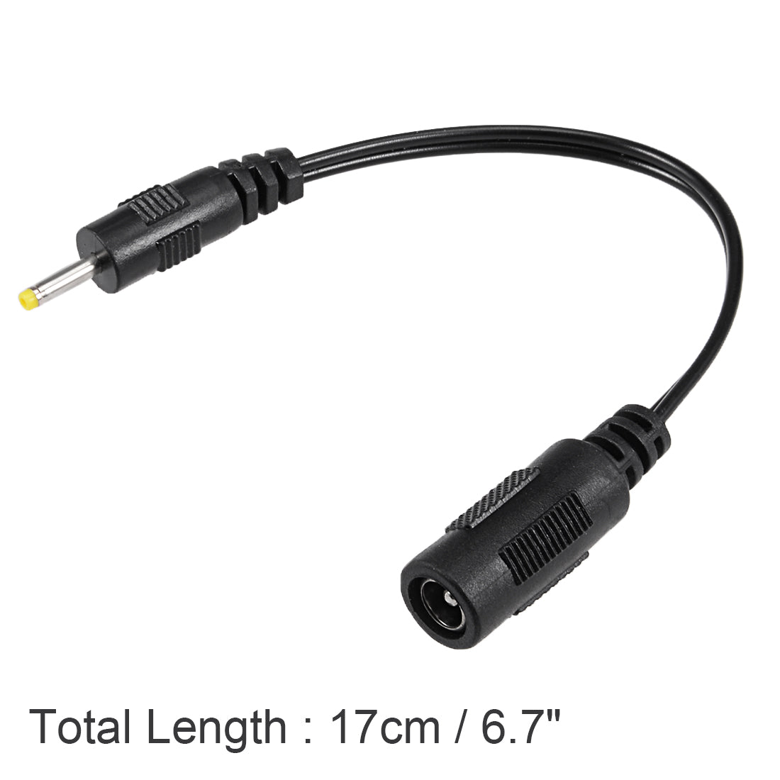 uxcell Uxcell 17cm Plastic 2.5x0.7mm Male to 5.5x2.1mm Female DC Power Extension Cable Connector for CCTV Security Camera