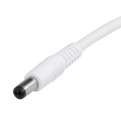 Harfington Uxcell 30cm White Male DC Power Pigtail Cable Connector 18AWG 10A for CCTV Security Camera 2.1 x 5.5mm