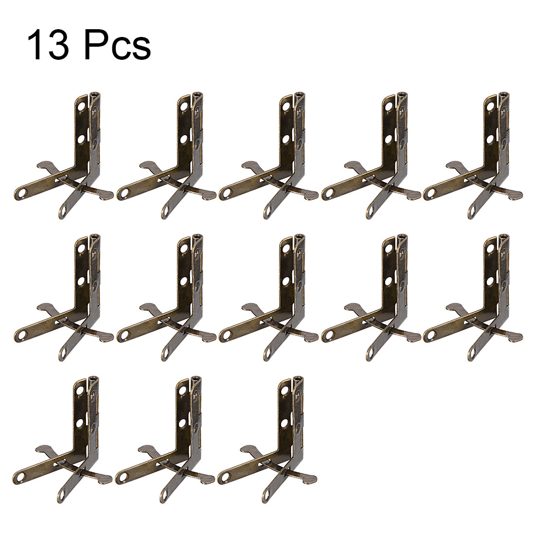 uxcell Uxcell Concealable Quadrant Hinge 33mmx30mm Foldable Bronze Tone 13pcs