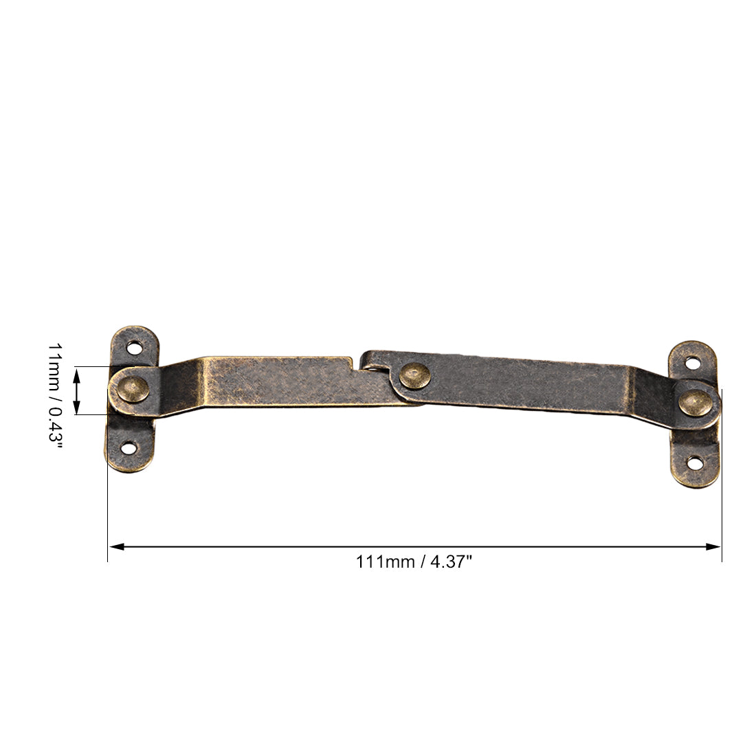uxcell Uxcell Folding Support Hinge Furniture Decorative Box Lid Hinges Bronze Tone 67mmx32mm 4 Pcs
