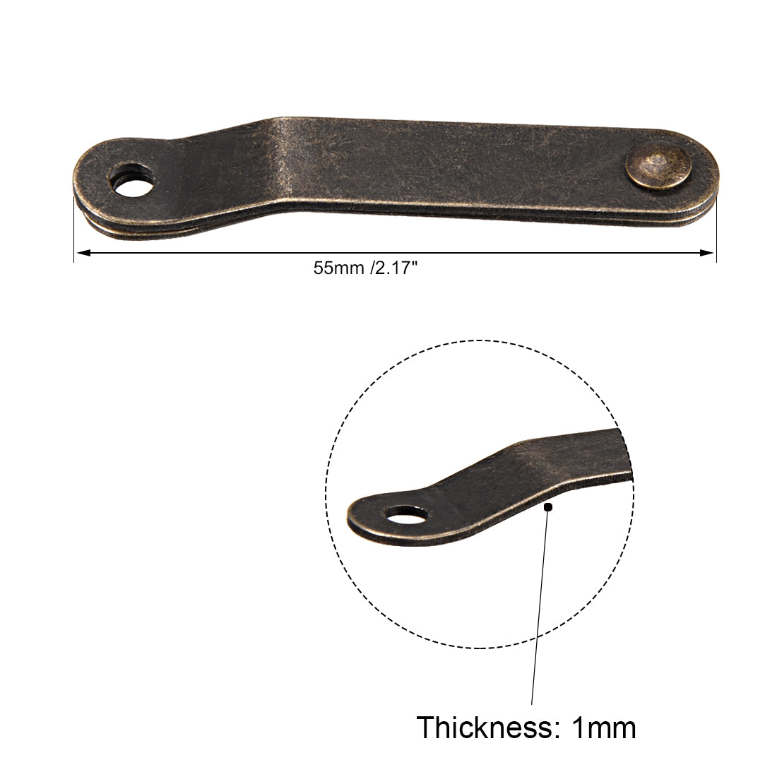 uxcell Uxcell Folding Support Hinge Furniture Decorative Box Lid Hinges Bronze Tone 55mmx10mm 10Pcs