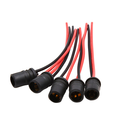 uxcell Uxcell 5pcs T10 W5W 168 194 Car Wire Harness Socket Connector Extension LED Wedge Light Base Adapter Universal Replacement Black