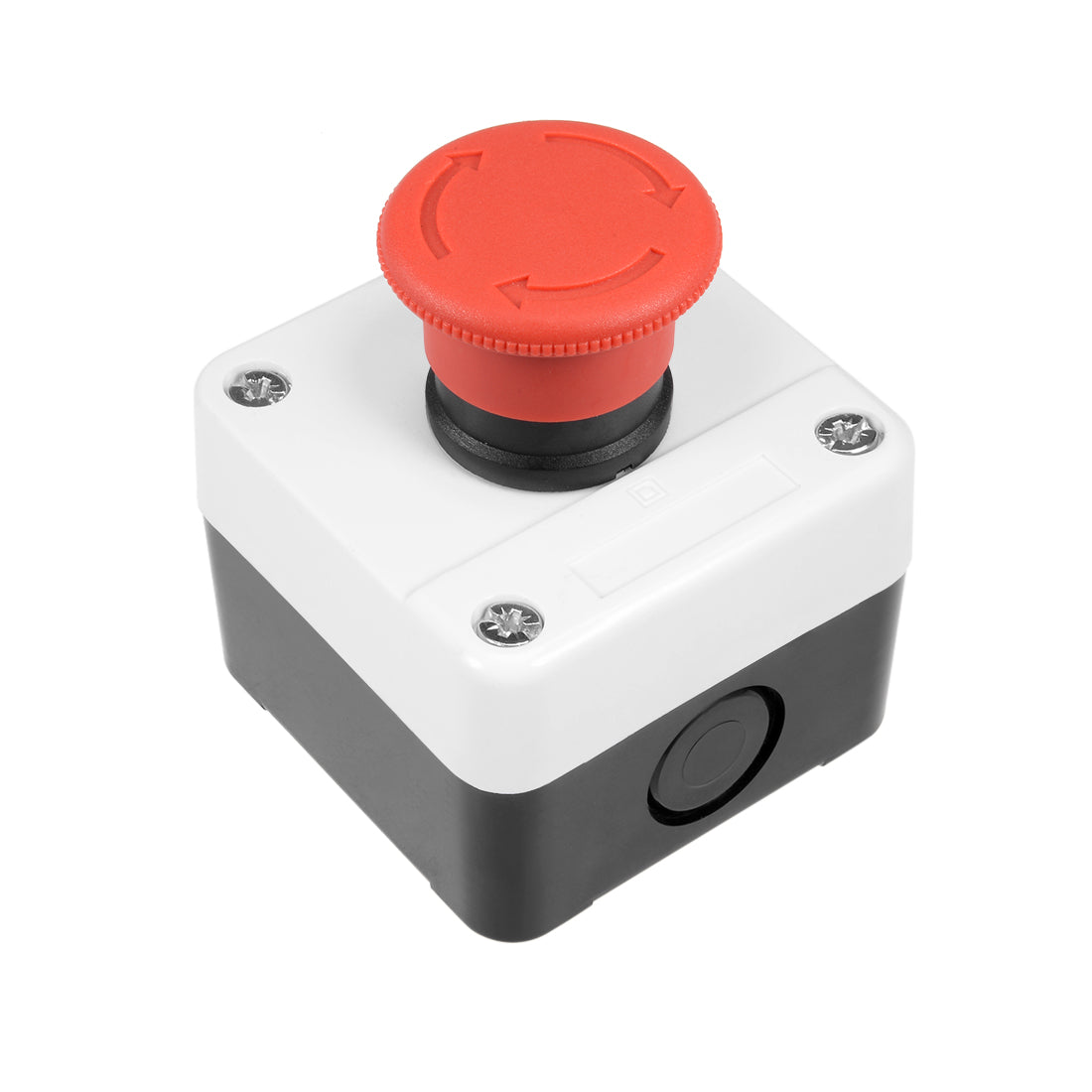 uxcell Uxcell Push Button Switch Station, Red Mushroom Self Lock Emergency Stop, 400V 10A/6A