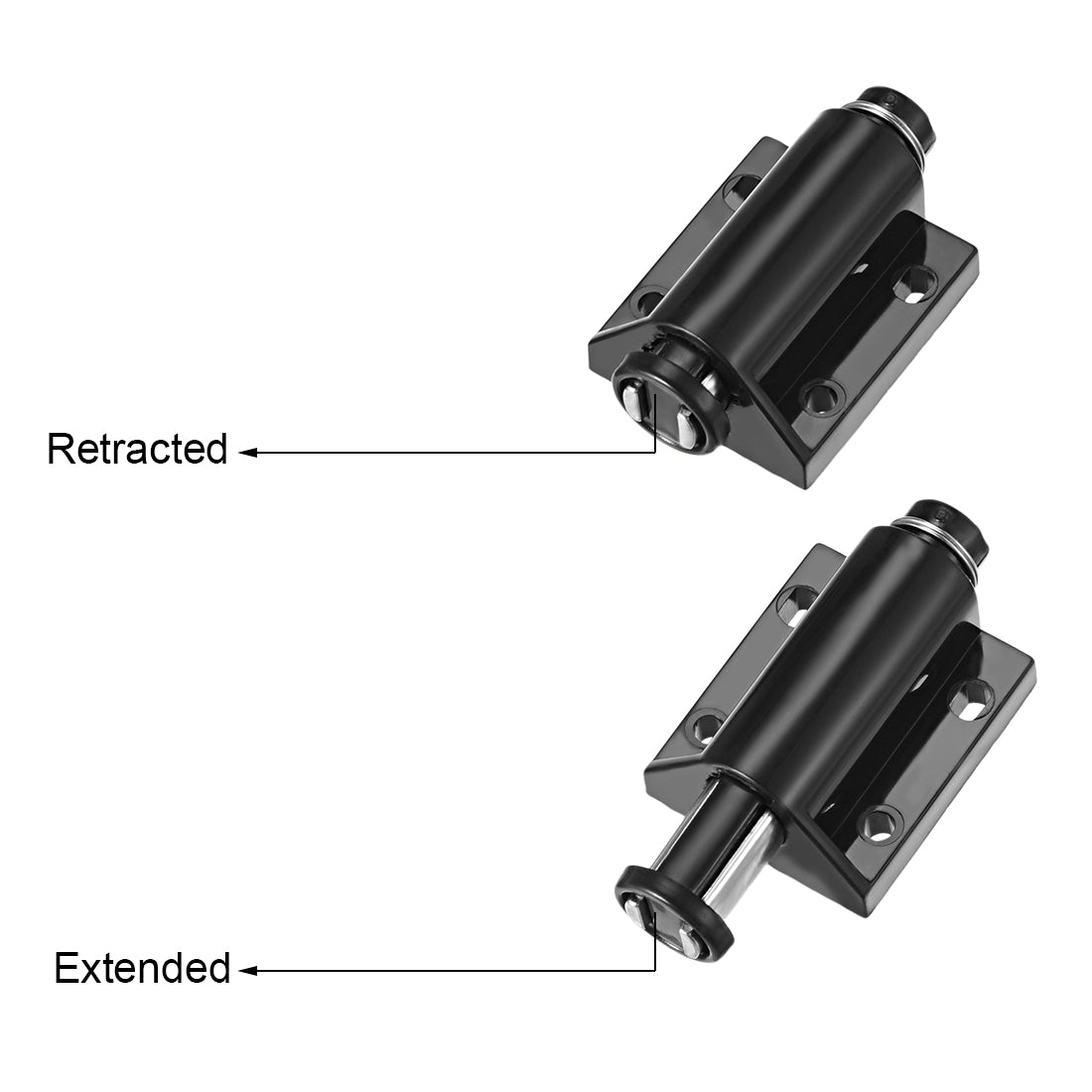 uxcell Uxcell 5-6mm Glass Door Magnetic Catch Latch Closures ABS Black with Clamp Set
