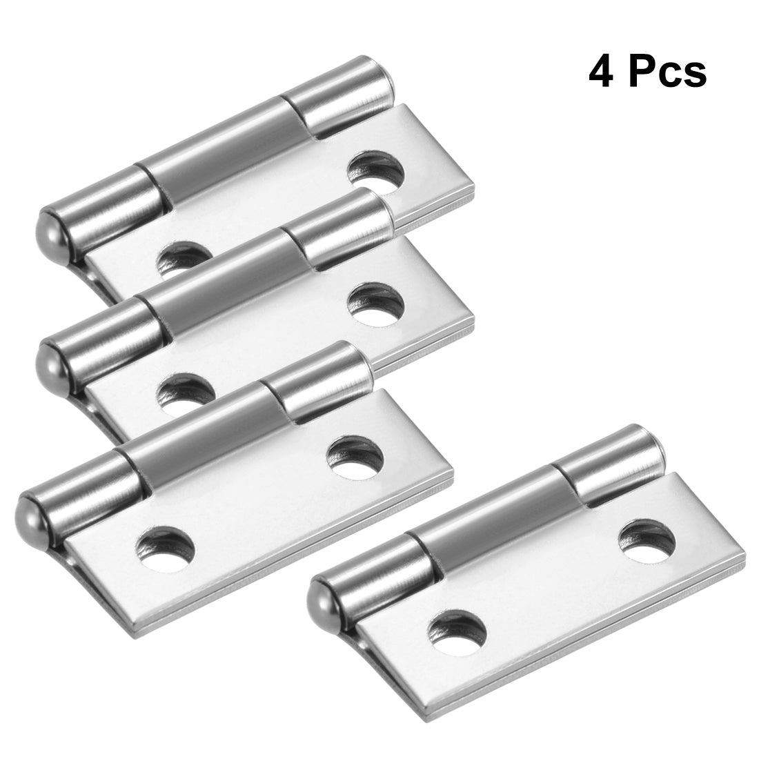 uxcell Uxcell 0.98" Hinge Silver Door Cabinet Hinges Fittings Brushed Chrome Plain 4 pcs