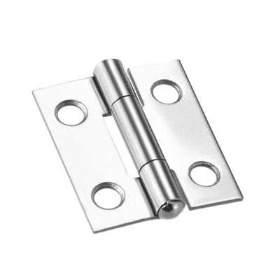 Harfington Uxcell 0.98" Hinge Silver Door Cabinet Hinges Fittings Brushed Chrome Plain 4 pcs