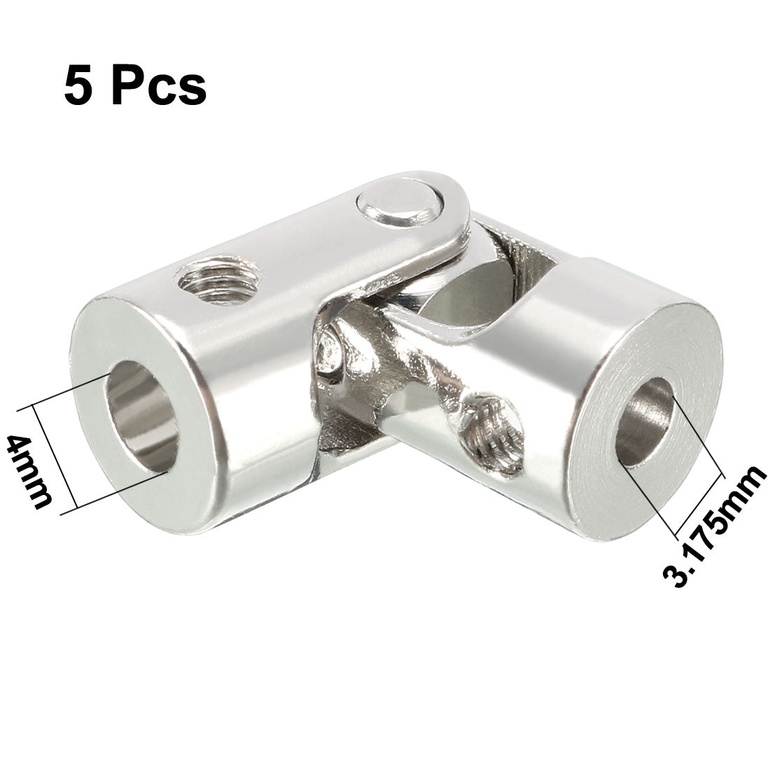 uxcell Uxcell 5pcs 3.175mm to 4mm Inner Dia Rotatable Universal Steering Shaft U Joint Coupler L23XD9