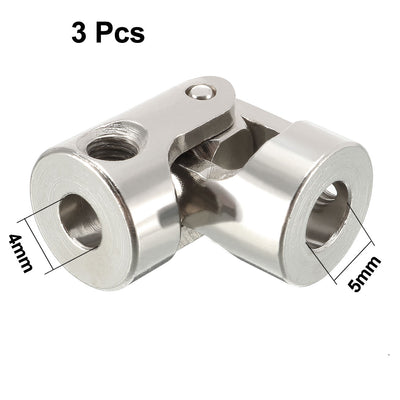 Harfington Uxcell 3pcs 4mm to 5mm Inner Dia Rotatable Universal Steering Shaft U Joint Coupler L24XD11