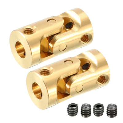 Harfington Uxcell 2pcs 3mm to 3mm Inner Dia Rotatable Universal Steering Shaft U Joint Coupler L13XD7