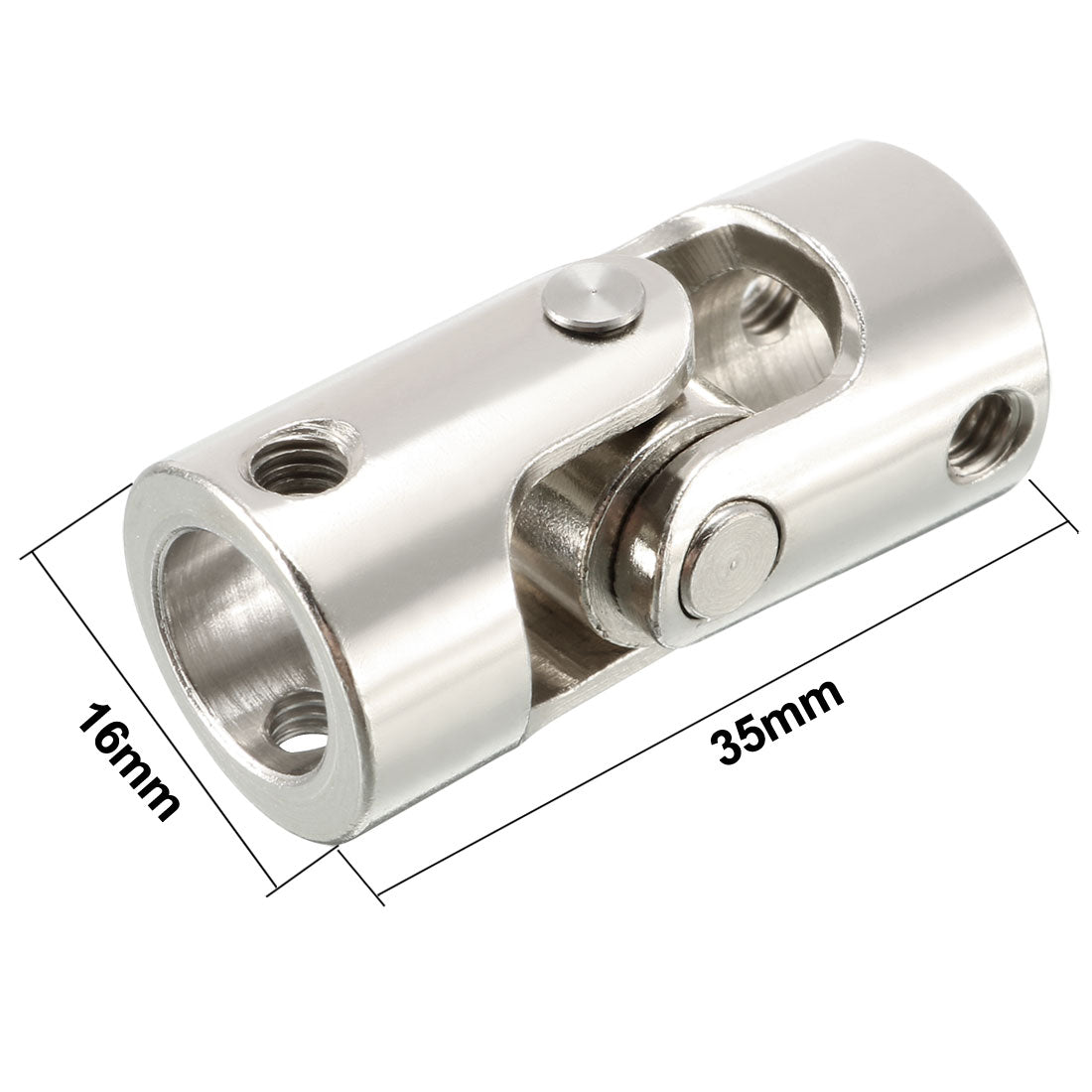 uxcell Uxcell 10mm to 10mm Inner Dia Rotatable Universal Steering Shaft U Joint Coupler L35XD16