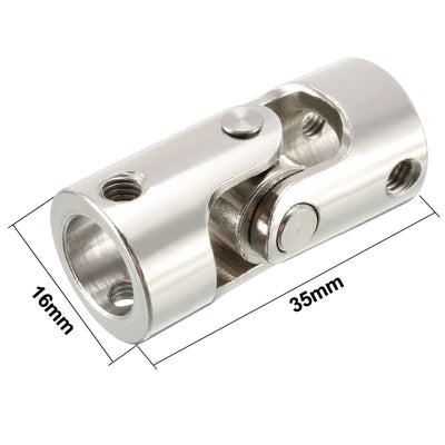 Harfington Uxcell 10mm to 10mm Inner Dia Rotatable Universal Steering Shaft U Joint Coupler L35XD16