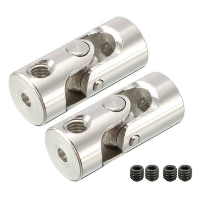 Harfington Uxcell 2pcs 2.3mm to 2.3mm Inner Dia Rotatable Universal Steering Shaft U Joint Coupler L18XD8