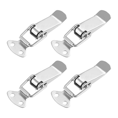 Harfington Uxcell 304 Stainless Steel Spring Loaded Toggle Case Box Crate Trunk Latch Catches Clamp Hasps 4 pcs, 72mm Overall Length
