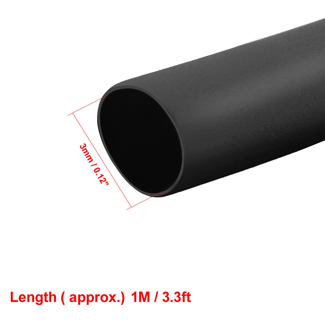 uxcell Uxcell Heat Shrink Tube 2:1 Electrical Insulation Tube Wire Cable Tubing Sleeving Wrap Black 3mm Diameter 1m Long