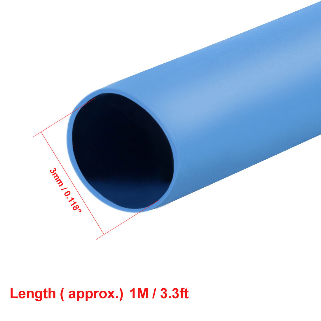 uxcell Uxcell Heat Shrink Tube 2:1 Electrical Insulation Tube Wire Cable Tubing Sleeving Wrap Blue 3mm Diameter 1m Long