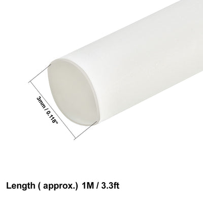 Harfington Uxcell Heat Shrink Tube 2:1 Electric Insulation Tube Wire Cable Tubing Sleeving Wrap White 3mm Diameter 1m Long