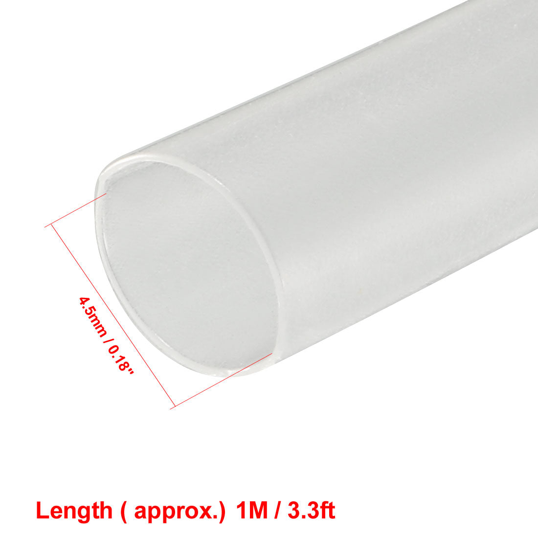uxcell Uxcell Heat Shrink Tube 2:1 Electrical Insulation Tube Wire Cable Tubing Sleeving Wrap Clear 4.5mm Diameter 1m Long