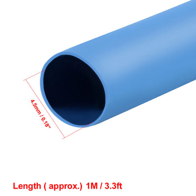 Harfington Uxcell Heat Shrink Tube 2:1 Electrical Insulation Tube Wire Cable Tubing Sleeving Wrap Blue 4.5mm Diameter 1m Long