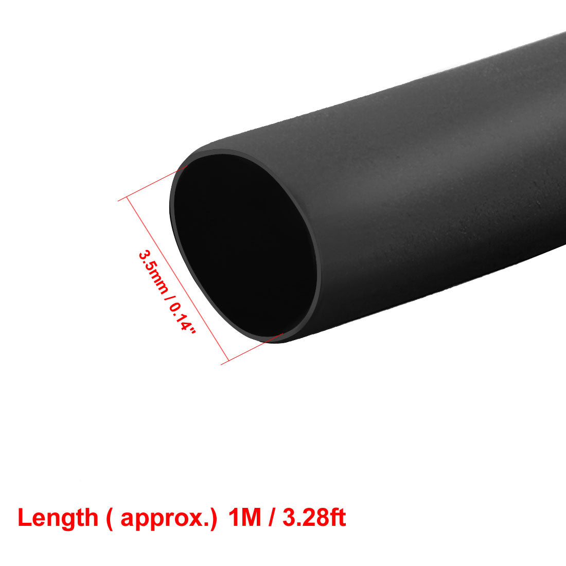uxcell Uxcell Heat Shrink Tube 2:1 Electrical Insulation Tube Wire Cable Tubing Sleeving Wrap Black 3.5mm Diameter 1m Long