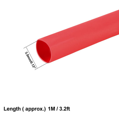 Harfington Uxcell Heat Shrink Tube 2:1 Electrical Insulation Tube Wire Cable Tubing Sleeving Wrap Red 3.5mm Diameter 1m Long