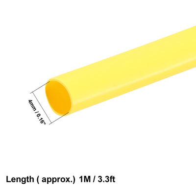 Harfington Uxcell Heat Shrink Tube 2:1 Electrical Insulation Tube Wire Cable Tubing Sleeving Wrap Yellow 4mm Diameter 1m Long