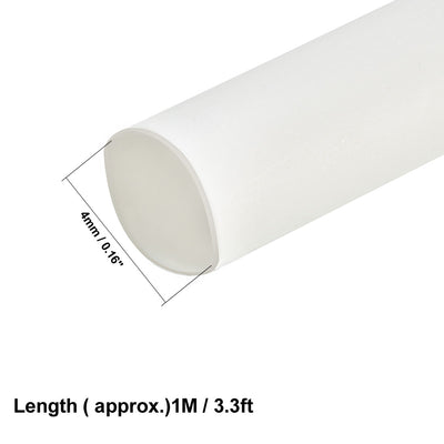 Harfington Uxcell Heat Shrink Tube 2:1 Electrical Insulation Tube Wire Cable Tubing Sleeving Wrap White 4mm Diameter 1m Long