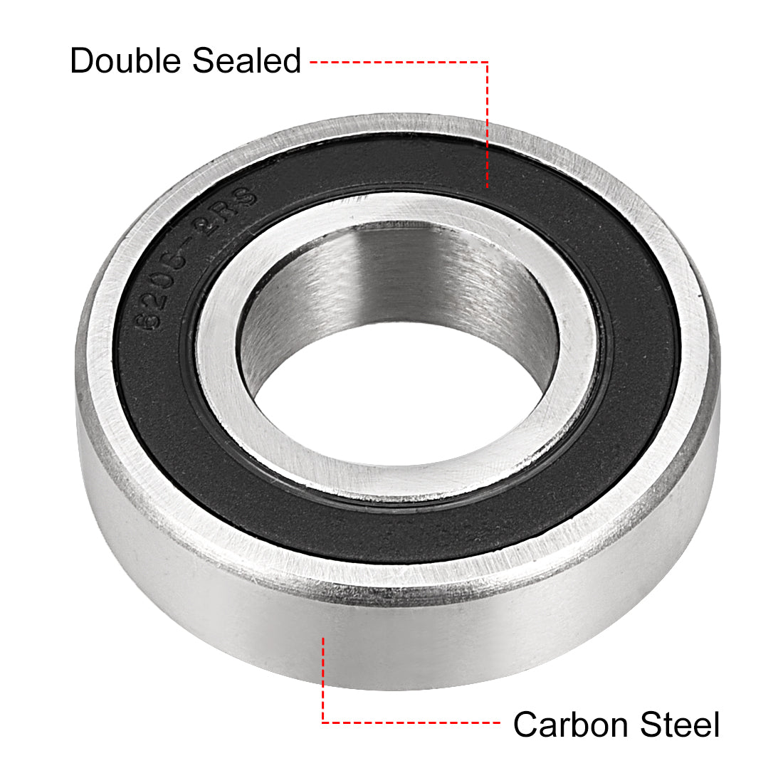 Harfington Deep Groove Ball Bearing Double Sealed, Carbon Steel Bearings
