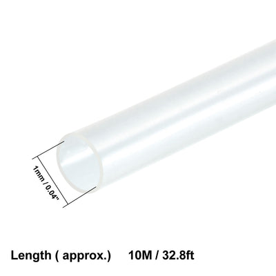 Harfington Uxcell Heat Shrink Tube 2:1 Electrical Insulation Tube Wire Cable Tubing Sleeving Wrap Clear 1mm Diameter 10m Long
