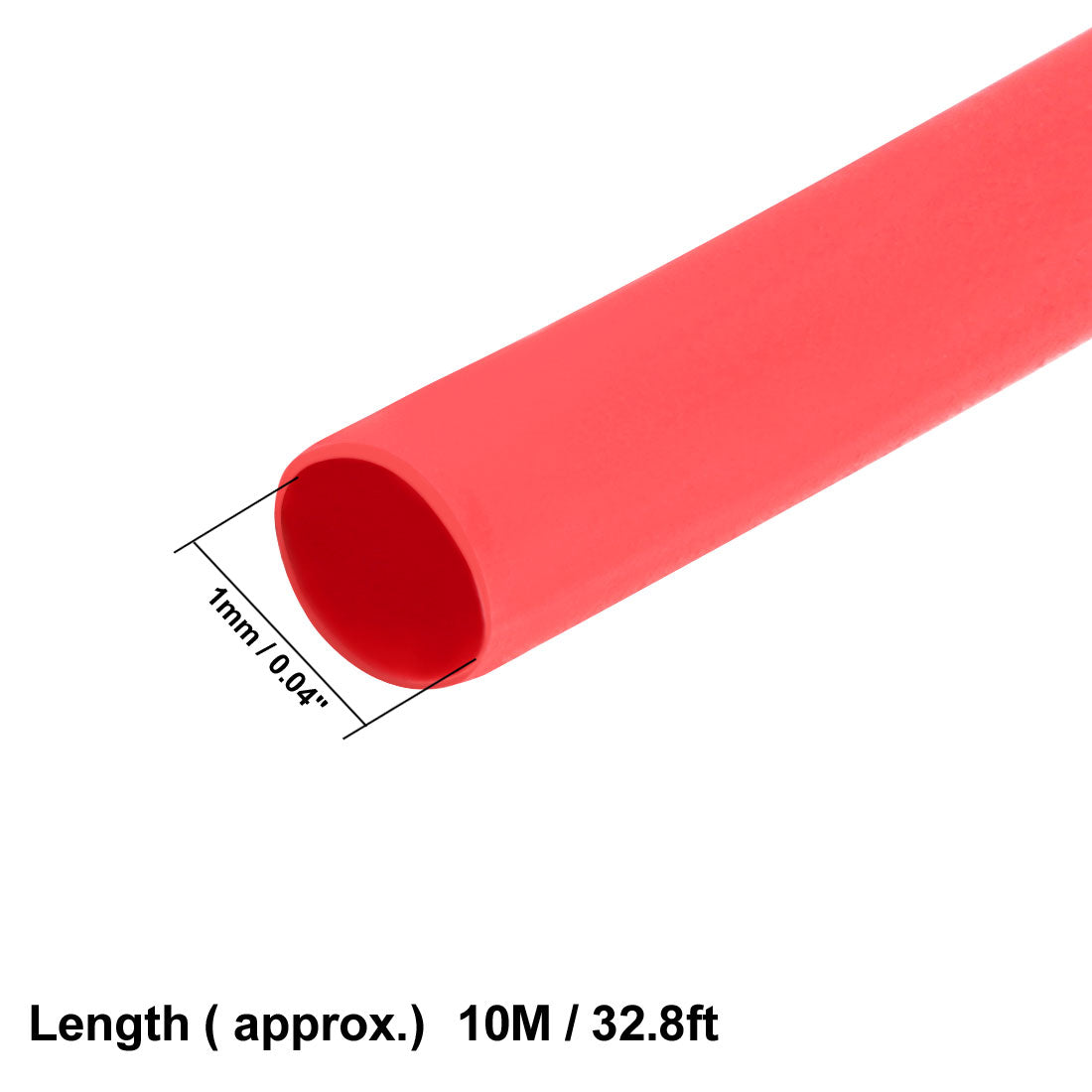 uxcell Uxcell Heat Shrink Tube 2:1 Electrical Insulation Tube Wire Cable Tubing Sleeving Wrap Red 1mm Diameter 10m Long