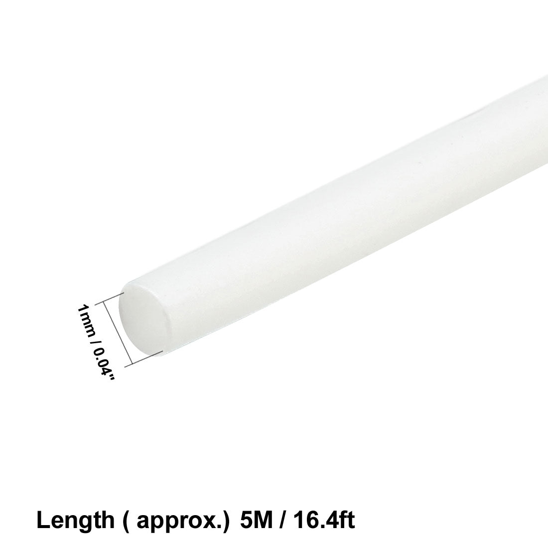 uxcell Uxcell Heat Shrink Tube 2:1 Electrical Insulation Tube Wire Cable Tubing Sleeving Wrap White 1mm Diameter 5m Long