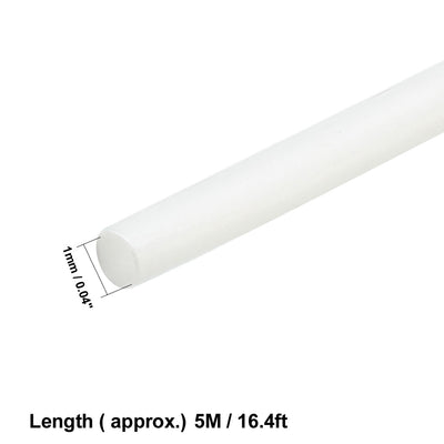 Harfington Uxcell Heat Shrink Tube 2:1 Electrical Insulation Tube Wire Cable Tubing Sleeving Wrap White 1mm Diameter 5m Long