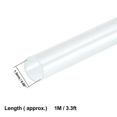 Harfington Uxcell Heat Shrink Tube 2:1 Electrical Insulation Tube Wire Cable Tubing Sleeving Wrap Clear 1.5mm Diameter 1m Long