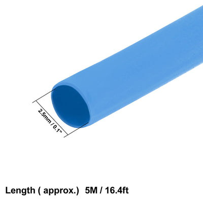 Harfington Uxcell Heat Shrink Tube 2:1 Electrical Insulation Tube Wire Cable Tubing Sleeving Wrap Blue 2.5mm Diameter 5m Long