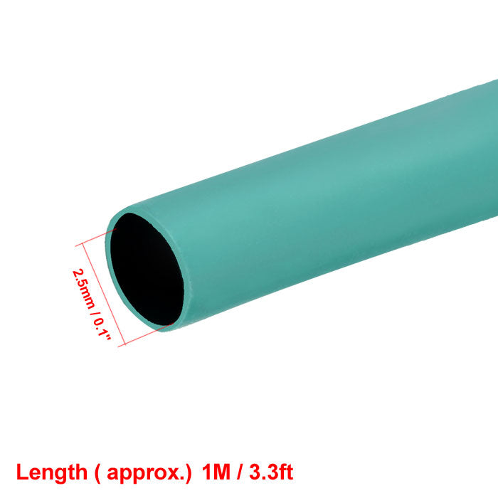 uxcell Uxcell Heat Shrink Tube 2:1 Electrical Insulation Tube Wire Cable Tubing Sleeving Wrap Green 2.5mm Diameter 1m Long