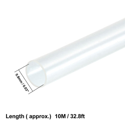 Harfington Uxcell Heat Shrink Tube 2:1 Electrical Insulation Tube Wire Cable Tubing Sleeving Wrap Clear 0.8mm Diameter 10m Long