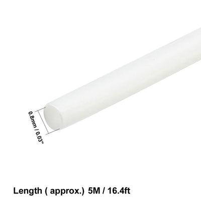 Harfington Uxcell Heat Shrink Tube 2:1 Electrical Insulation Tube Wire Cable Tubing Sleeving Wrap White 0.8mm Diameter 5m Long