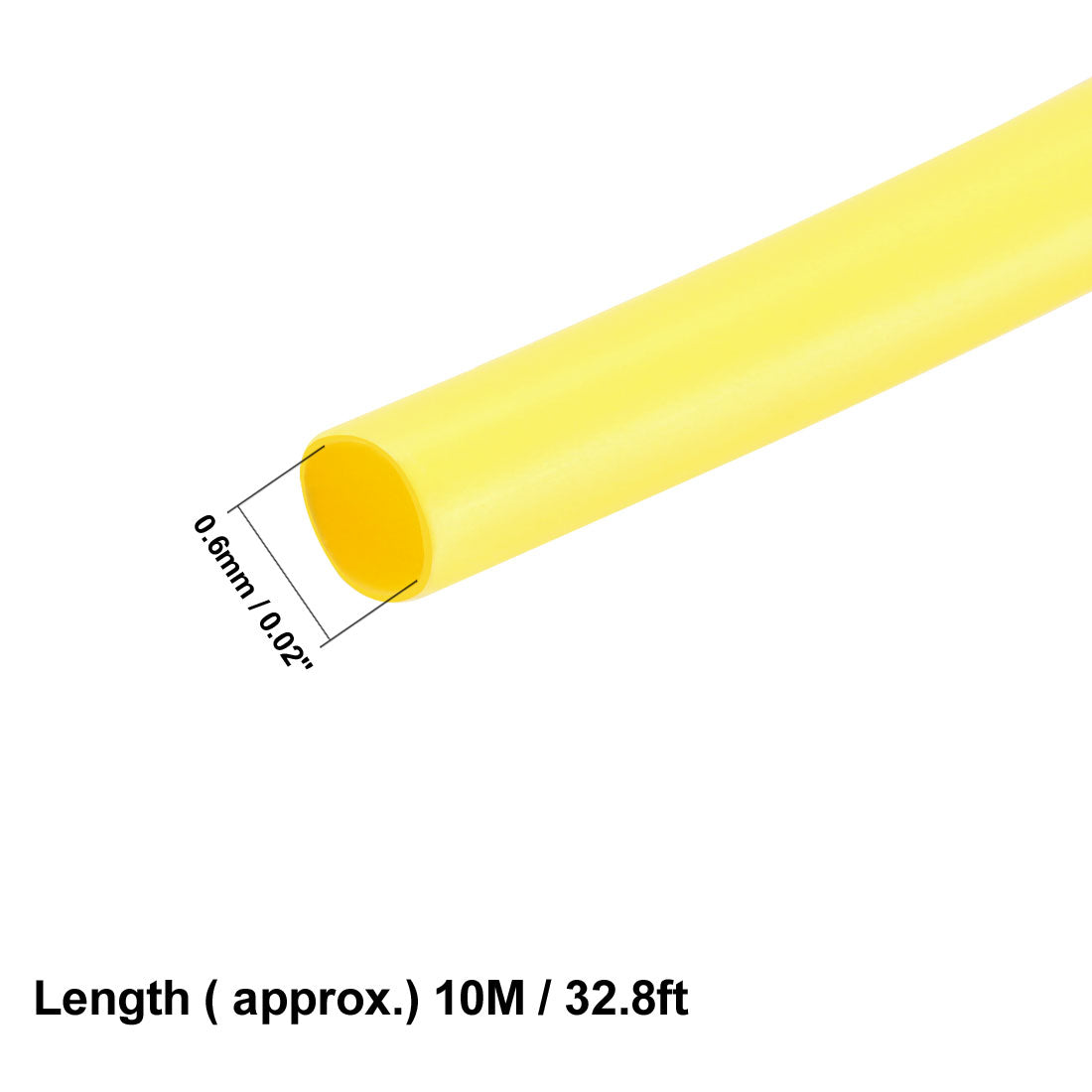 uxcell Uxcell Heat Shrink Tube 2:1 Electrical Insulation Tube Wire Cable Tubing Sleeving Wrap Yellow 0.6mm Diameter 10m Long