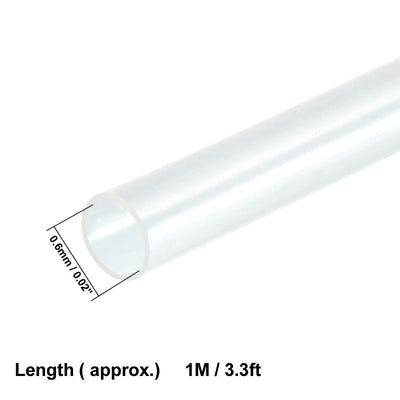 Harfington Uxcell Heat Shrink Tube 2:1 Electrical Insulation Tube Wire Cable Tubing Sleeving Wrap Clear 0.6mm Diameter 1m Long