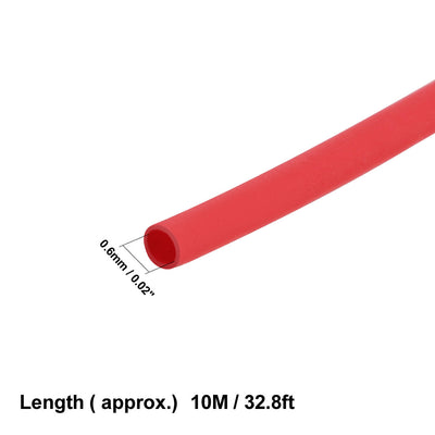 Harfington Uxcell Heat Shrink Tube 2:1 Electrical Insulation Tube Wire Cable Tubing Sleeving Wrap Red 0.6mm Diameter 10m Long