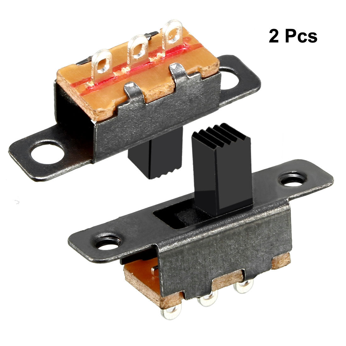 uxcell Uxcell 2Pcs 6mm Vertical Slide Switch SPDT 2 Position 3 Terminals PCB Panel Latching