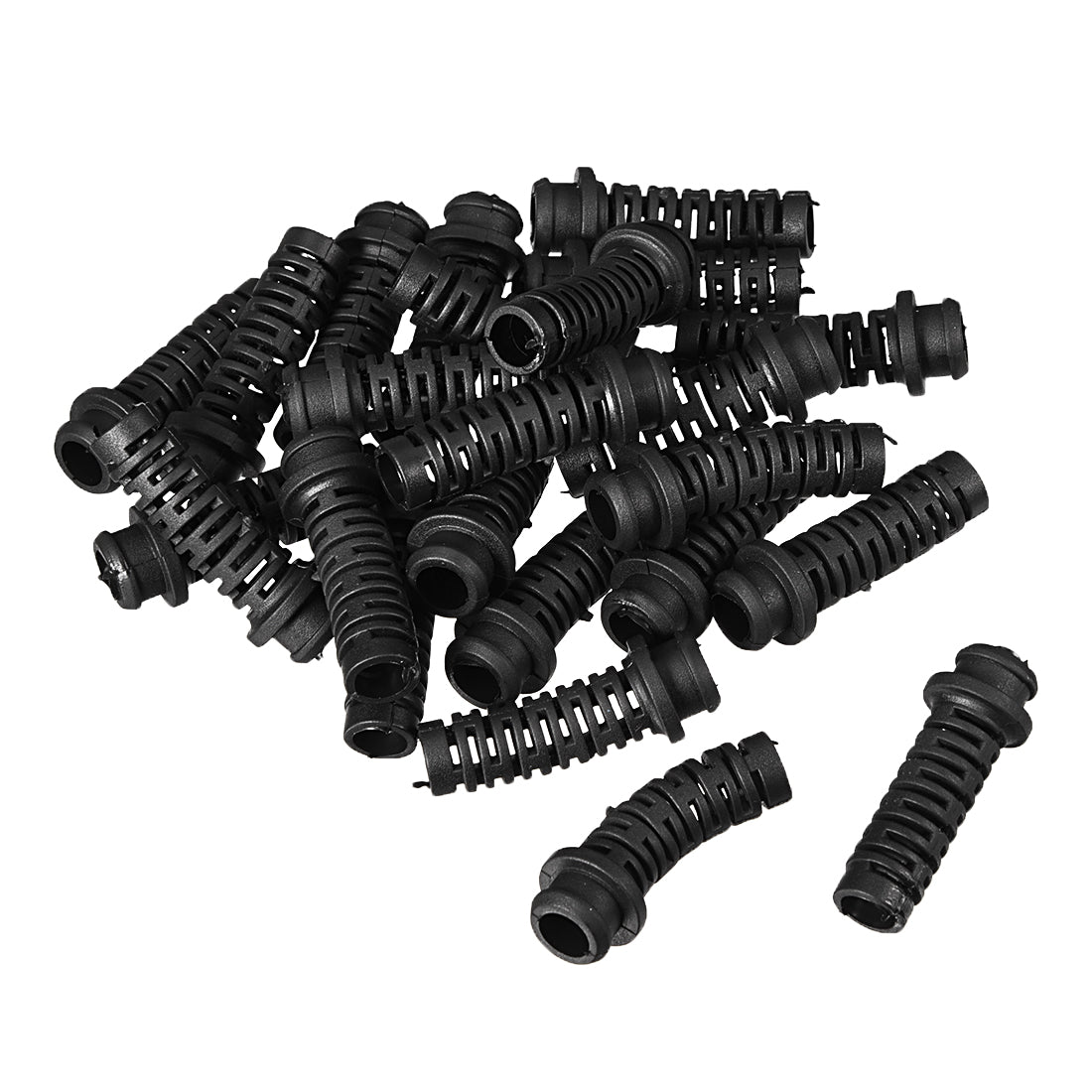 uxcell Uxcell 25pcs 6mm Inner Dia PVC Strain Relief Cord Boot Protector Power Tool Hose Black