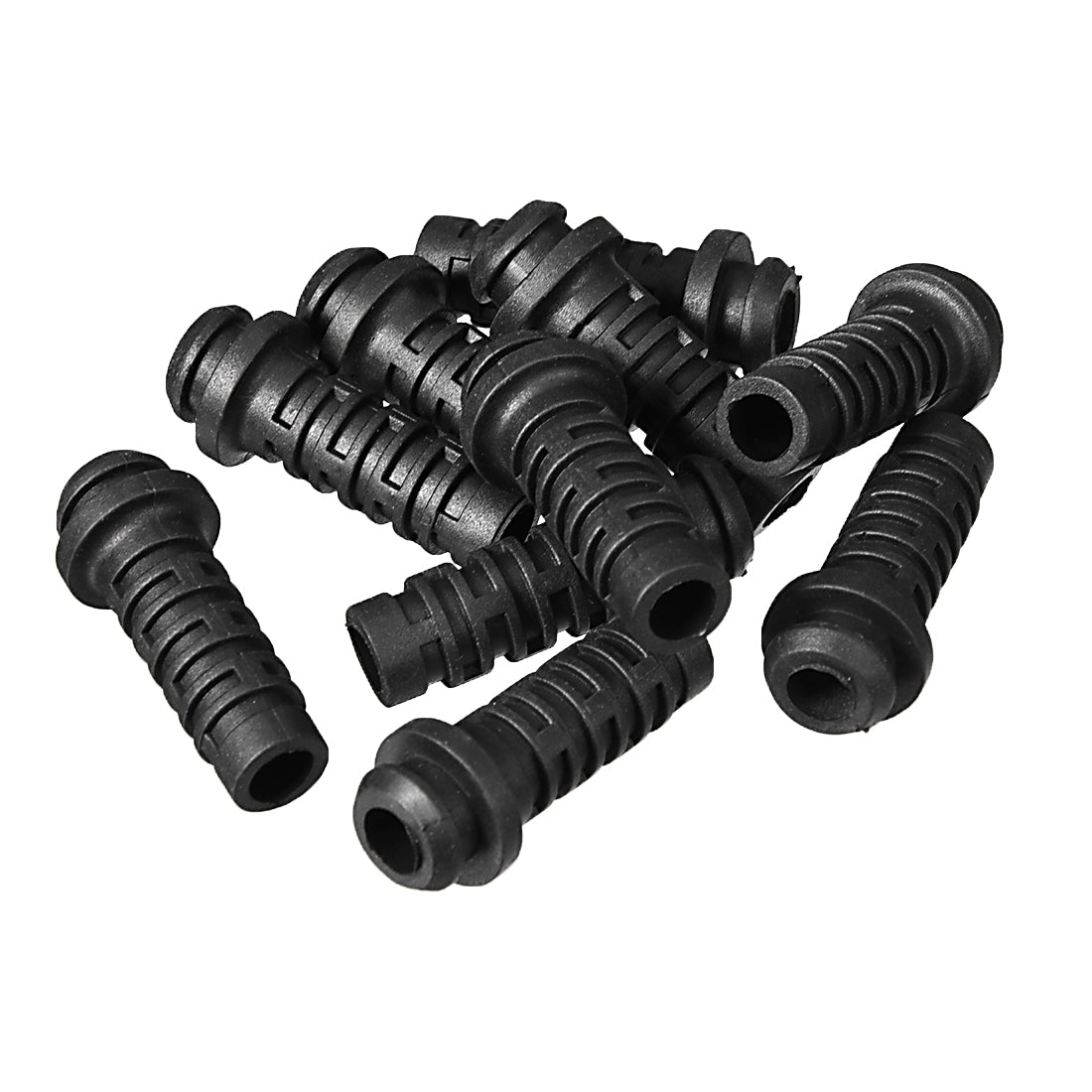 uxcell Uxcell 10pcs 5mm Inner Dia PVC Strain Relief Cord Boot Protector Power Tool Hose Black