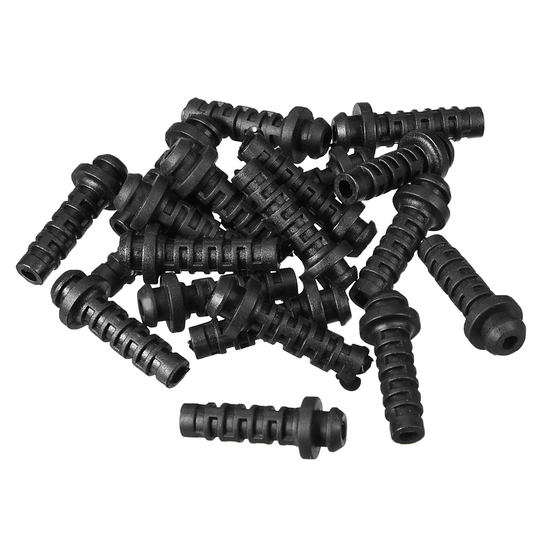 uxcell Uxcell 25pcs 3mm Inner Dia PVC Strain Relief Cord Boot Protector Power Tool Hose Black