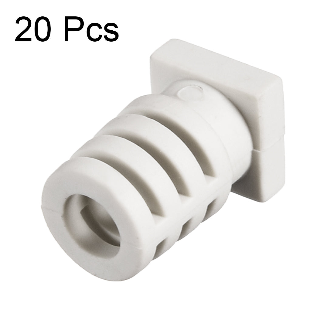 uxcell Uxcell 20Pcs 5.7mm Inner Dia PVC Square Strain Relief Cord Boot Protector Sleeve Power Tool Hose White