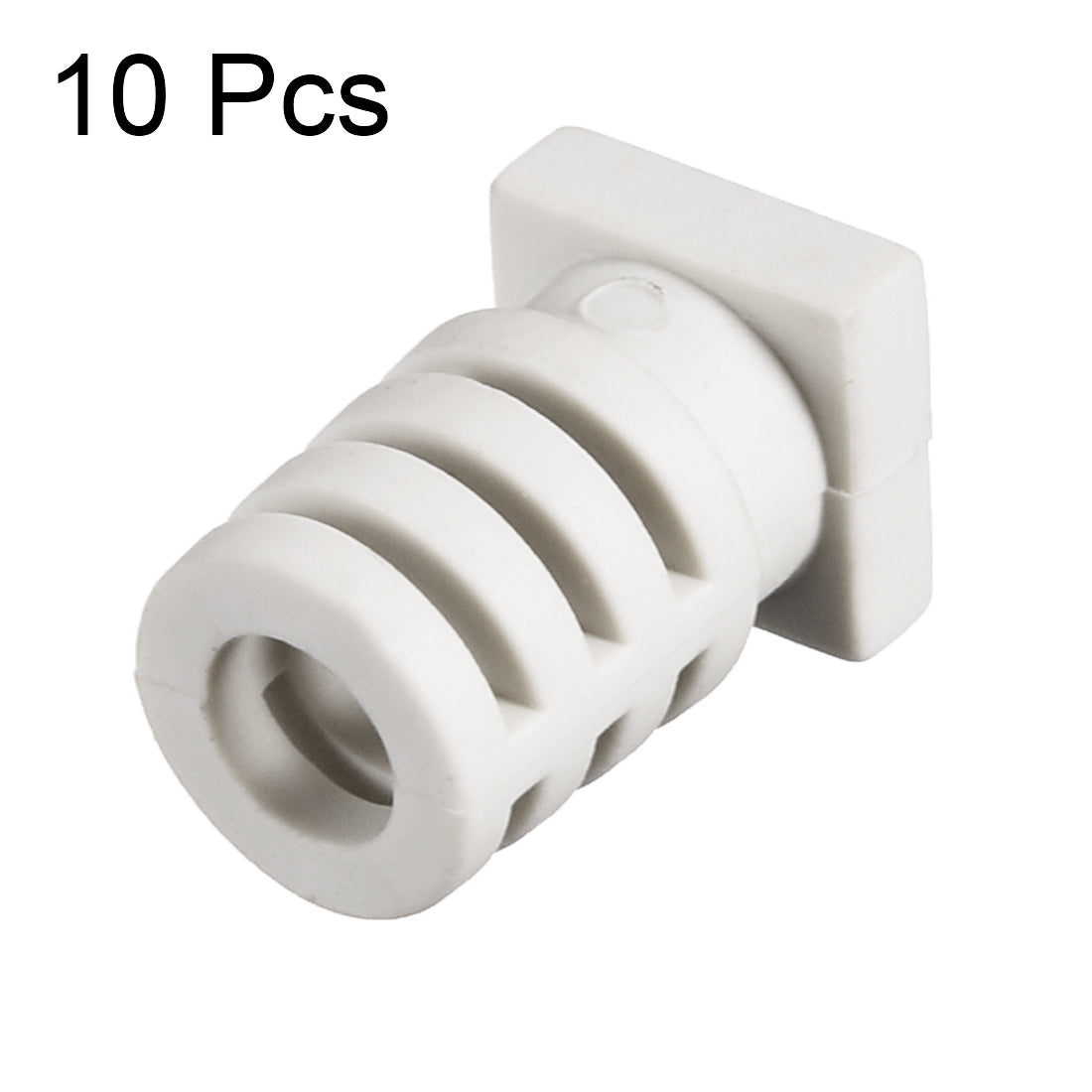 uxcell Uxcell 10Pcs 5mm Inner Dia PVC Square Strain Relief Cord Boot Protector Sleeve Power Tool Hose Light Grey