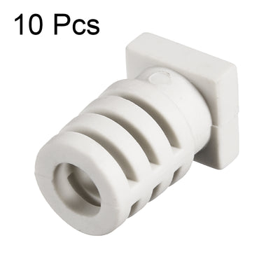Harfington Uxcell 10Pcs 5mm Inner Dia PVC Square Strain Relief Cord Boot Protector Sleeve Power Tool Hose Light Grey