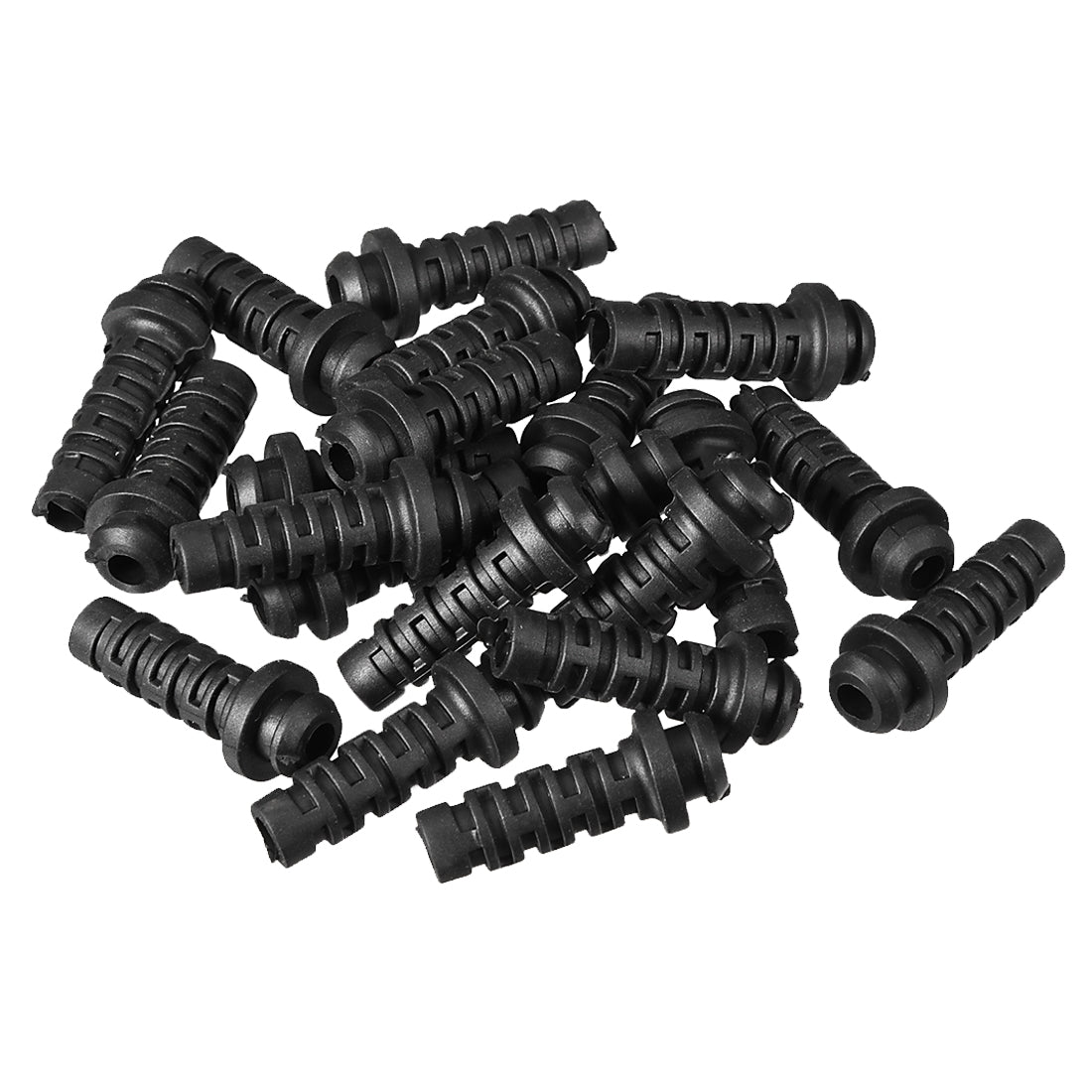 uxcell Uxcell 20pcs 4mm Inner Dia PVC Strain Relief Cord Boot Protector Power Tool Hose Black