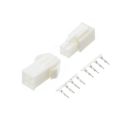 Harfington Uxcell 4.5mm 4 Pin White Plastic Male Female -SM Housing Crimp Terminal Connector