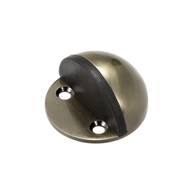 Harfington Uxcell Stainless Steel Floor Door Stopper with Rubber Bumper Adhesive/Screw Mounted Brass Tone